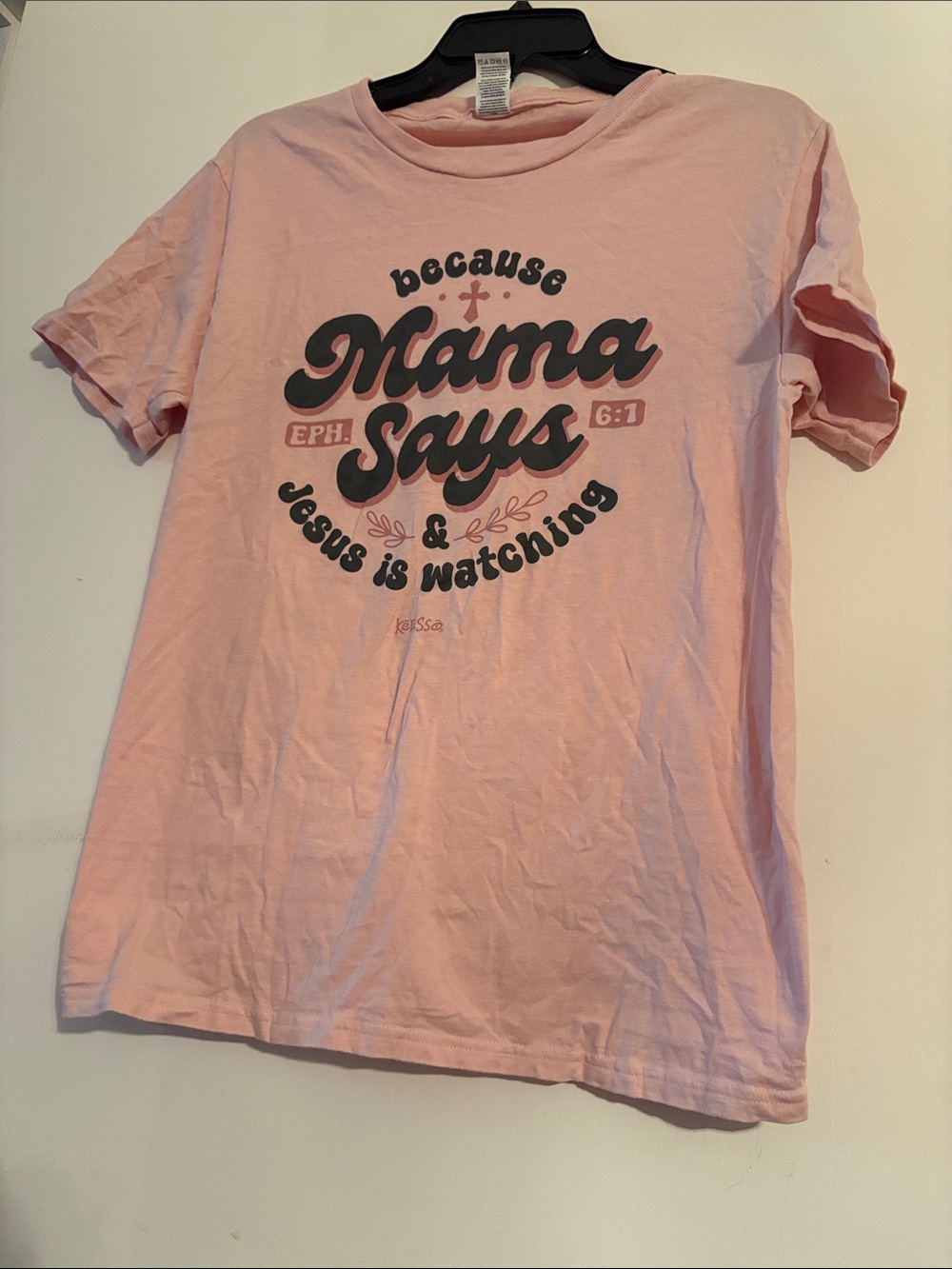 Light Pink Graphic Tee "Mama Says"